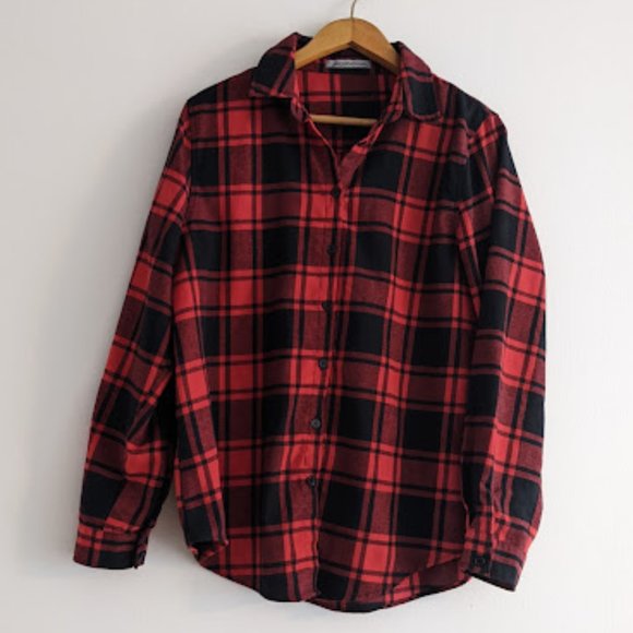 Arianna by Howard's Red and Black Plaid Shirt Size XL - Picture 1 of 10